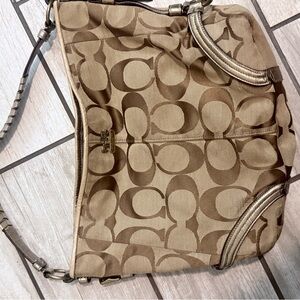 Coach Beige Signature Shoulder Bag